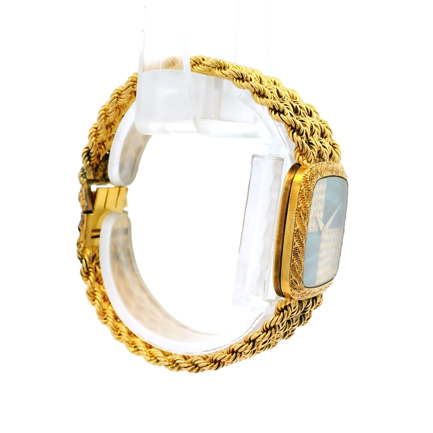 Piaget 9902 E21 Yellow Gold Malachite and Diamond Dial Watch