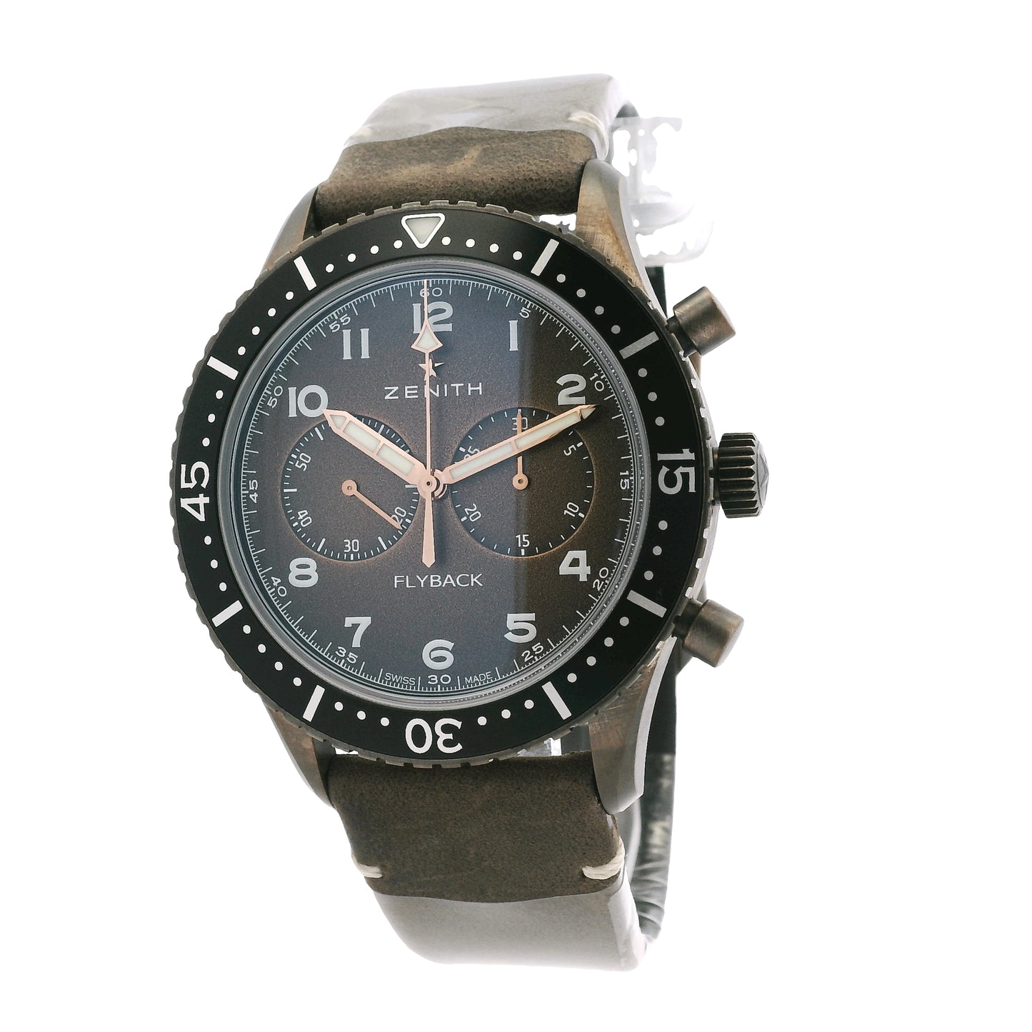 Zenith 11.2240.405 Pilot Cronometro Tip CP-2 Flyback Chronograph Brown Dial Watch