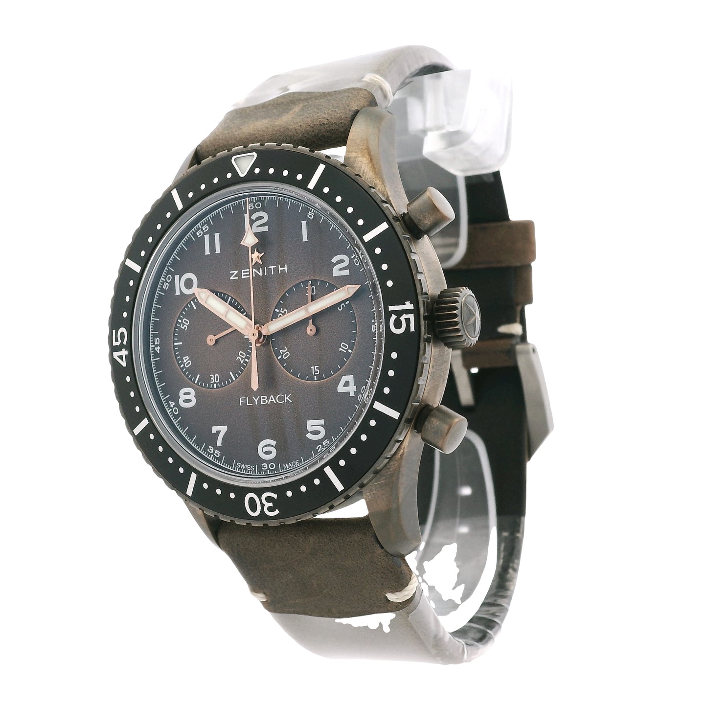 Zenith 11.2240.405 Pilot Cronometro Tip CP-2 Flyback Chronograph Brown Dial Watch