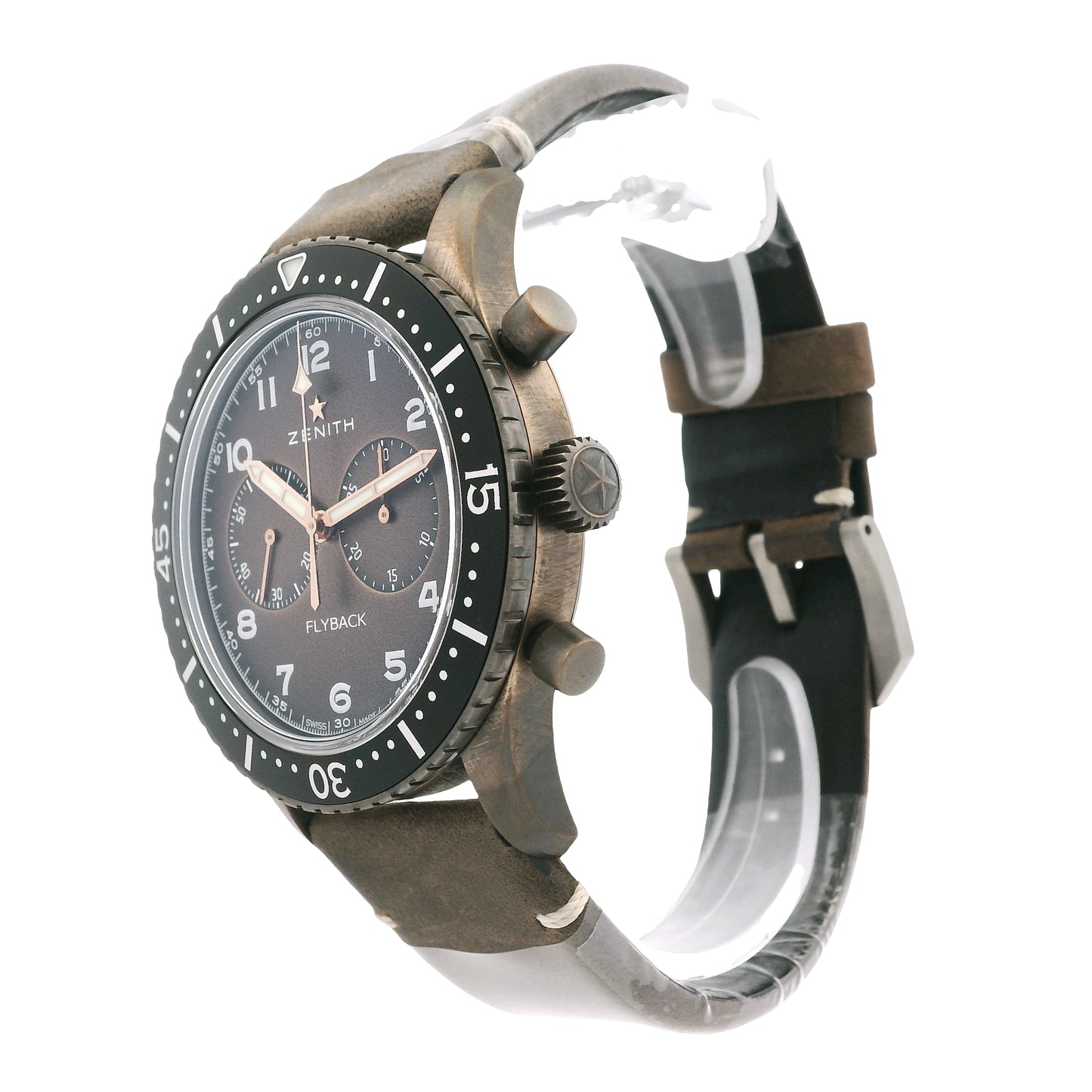 Zenith 11.2240.405 Pilot Cronometro Tip CP-2 Flyback Chronograph Brown Dial Watch