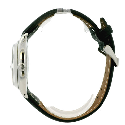 Rolex Oyster Date 6694 Stainless Steel 34mm Silver Dial on Leather Band Watch