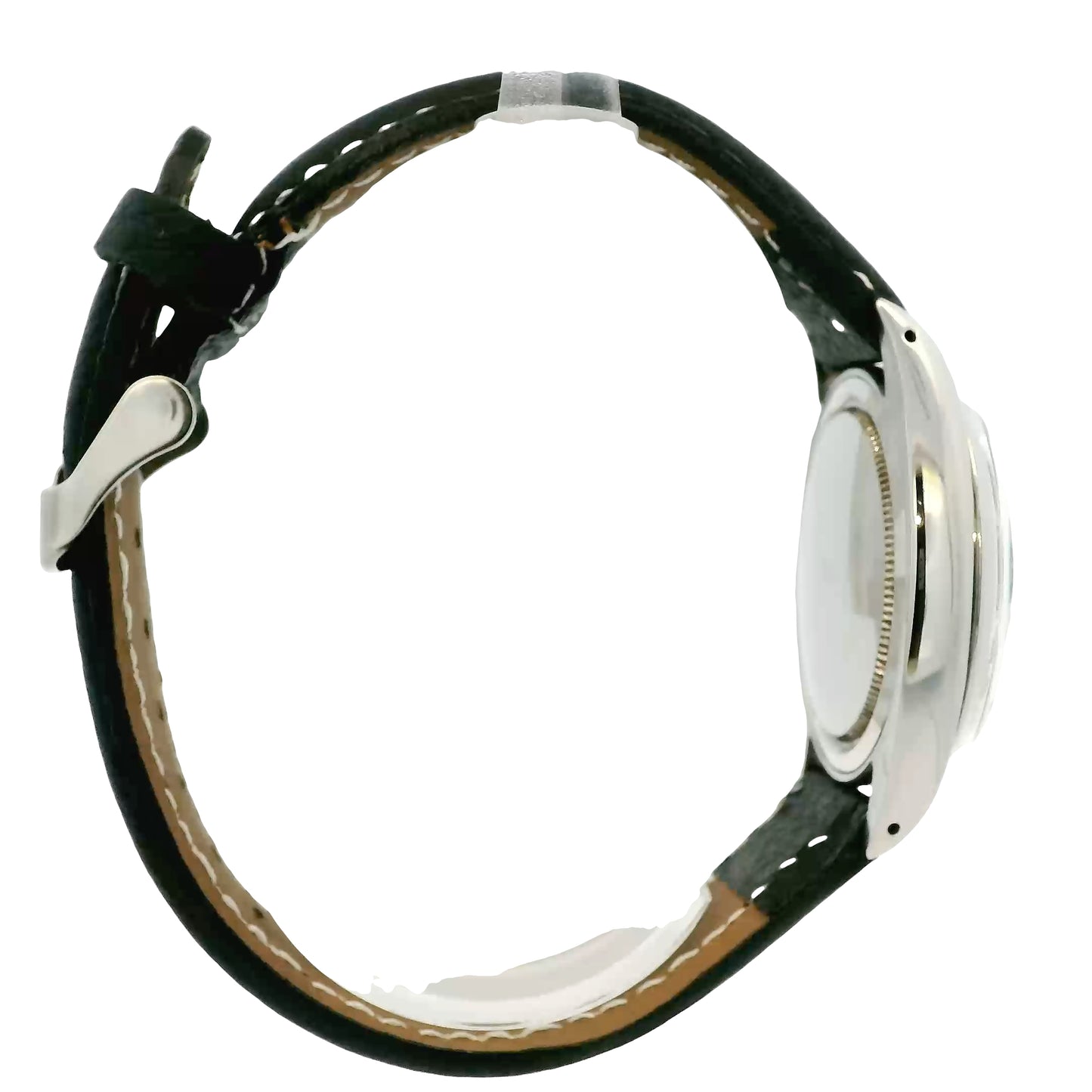 Rolex Oyster Date 6694 Stainless Steel 34mm Silver Dial on Leather Band Watch