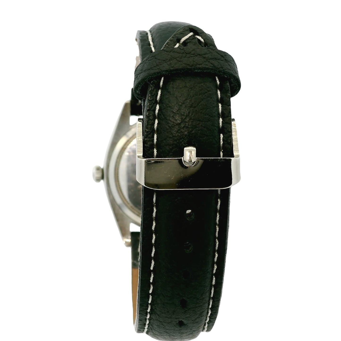 Rolex Oyster Date 6694 Stainless Steel 34mm Silver Dial on Leather Band Watch