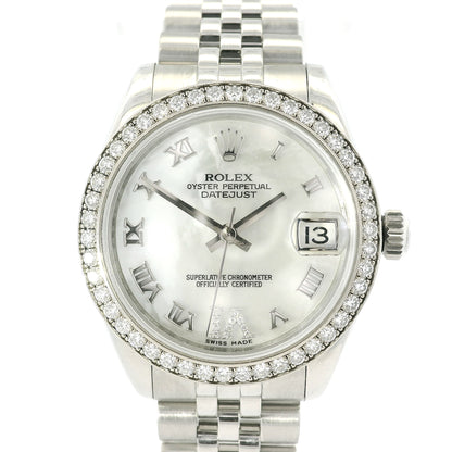 Rolex 178384 Datejust 31mm Mother Of Pearl Dial and Diamond Bezel Watch