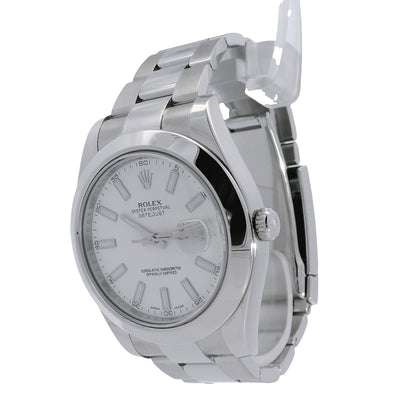 Rolex 116300 Datejust II 41mm Stainless Steel White Stick Dial Watch