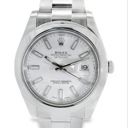 Rolex 116300 Datejust II 41mm Stainless Steel White Stick Dial Watch
