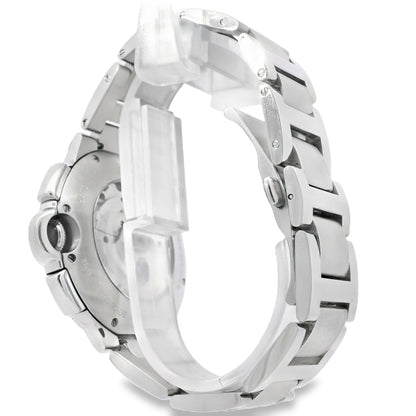 Cartier 3109 Ballon Bleu 44mm Silver Roman Dial with Aftermarket Diamonds Watch