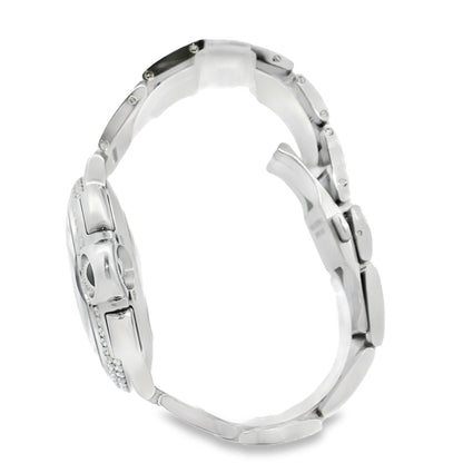 Cartier 3109 Ballon Bleu 44mm Silver Roman Dial with Aftermarket Diamonds Watch