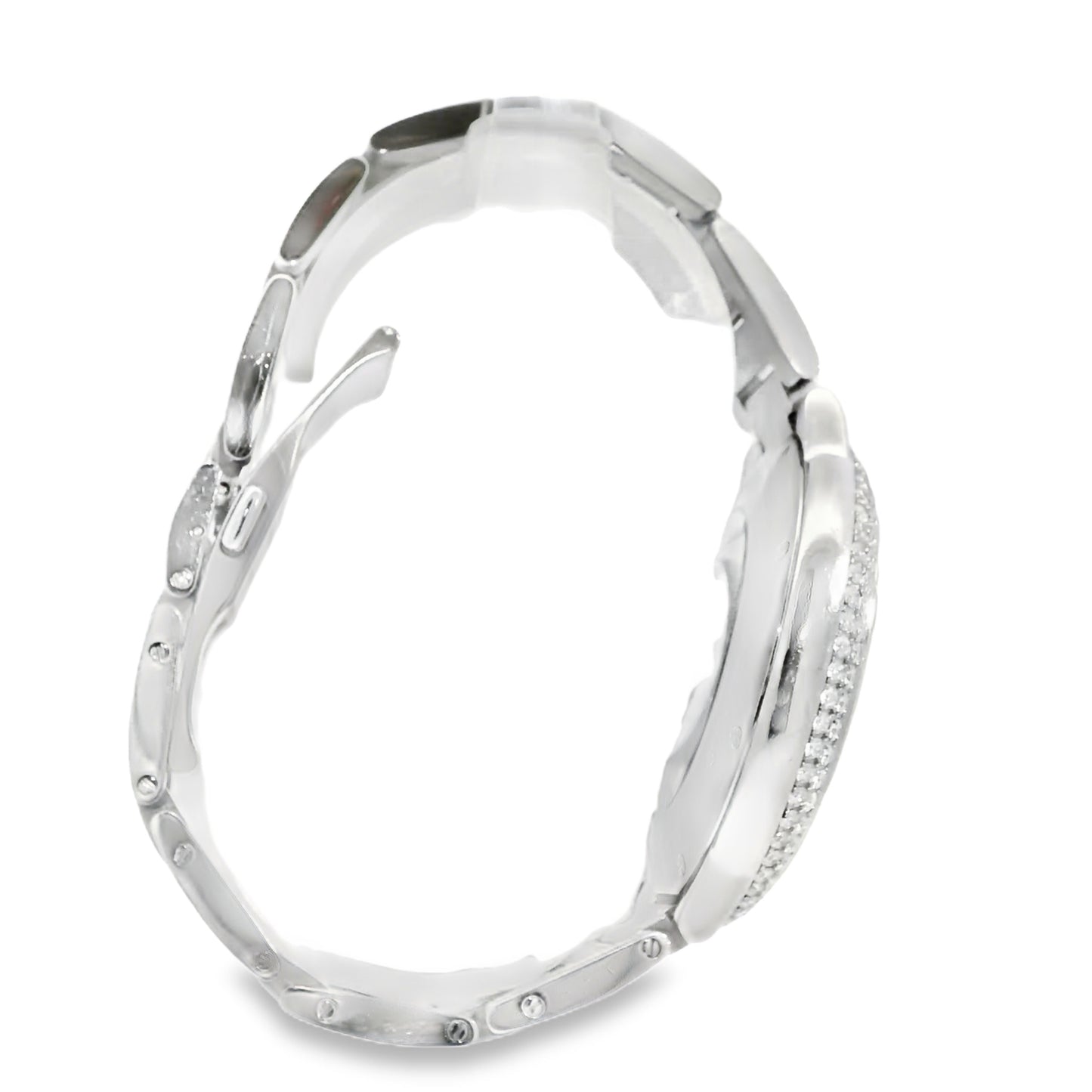 Cartier 3109 Ballon Bleu 44mm Silver Roman Dial with Aftermarket Diamonds Watch