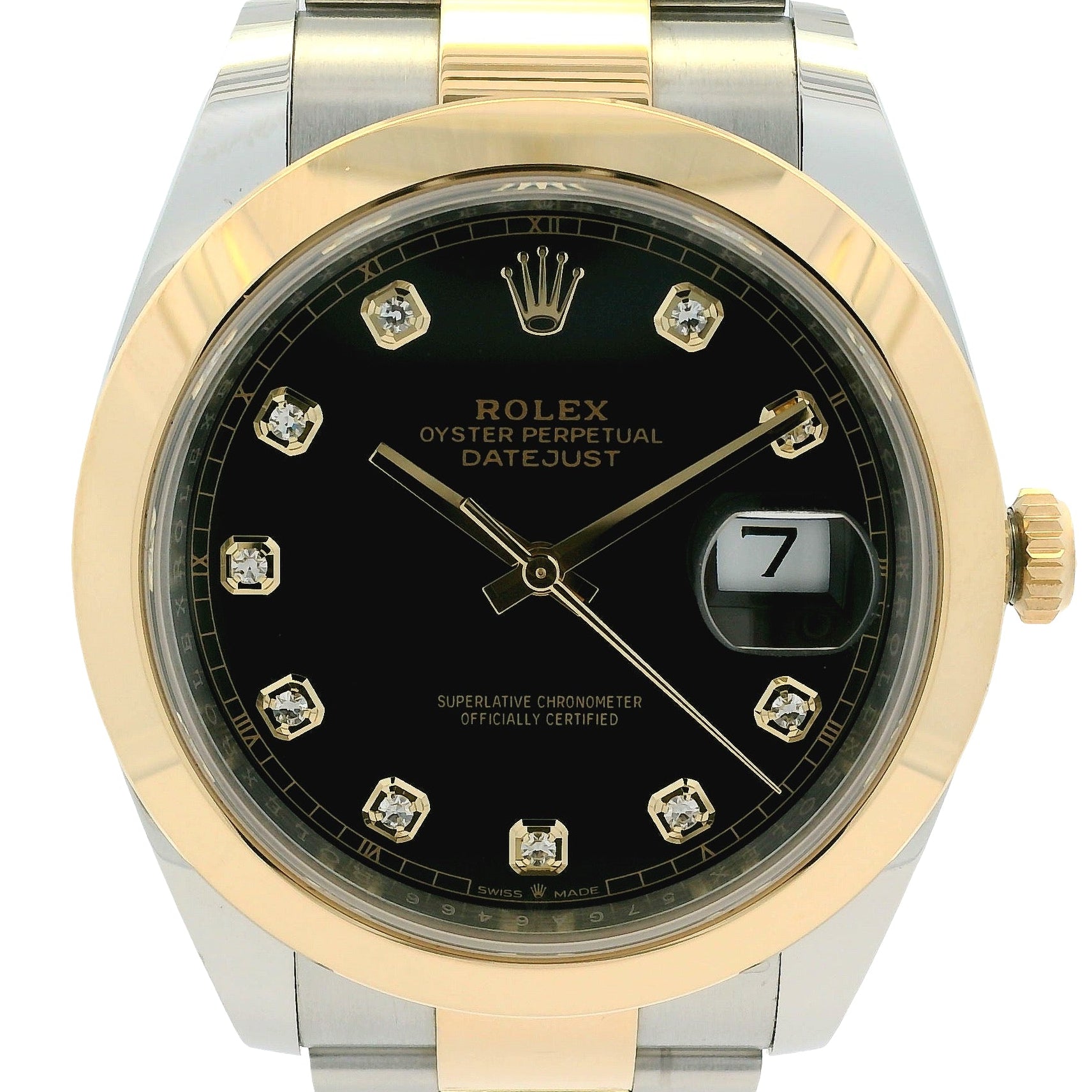 Rolex 126303 Datejust 18k Yellow Gold and Stainless Steel Black Diamond Dial on Oyster Bracelet Watch