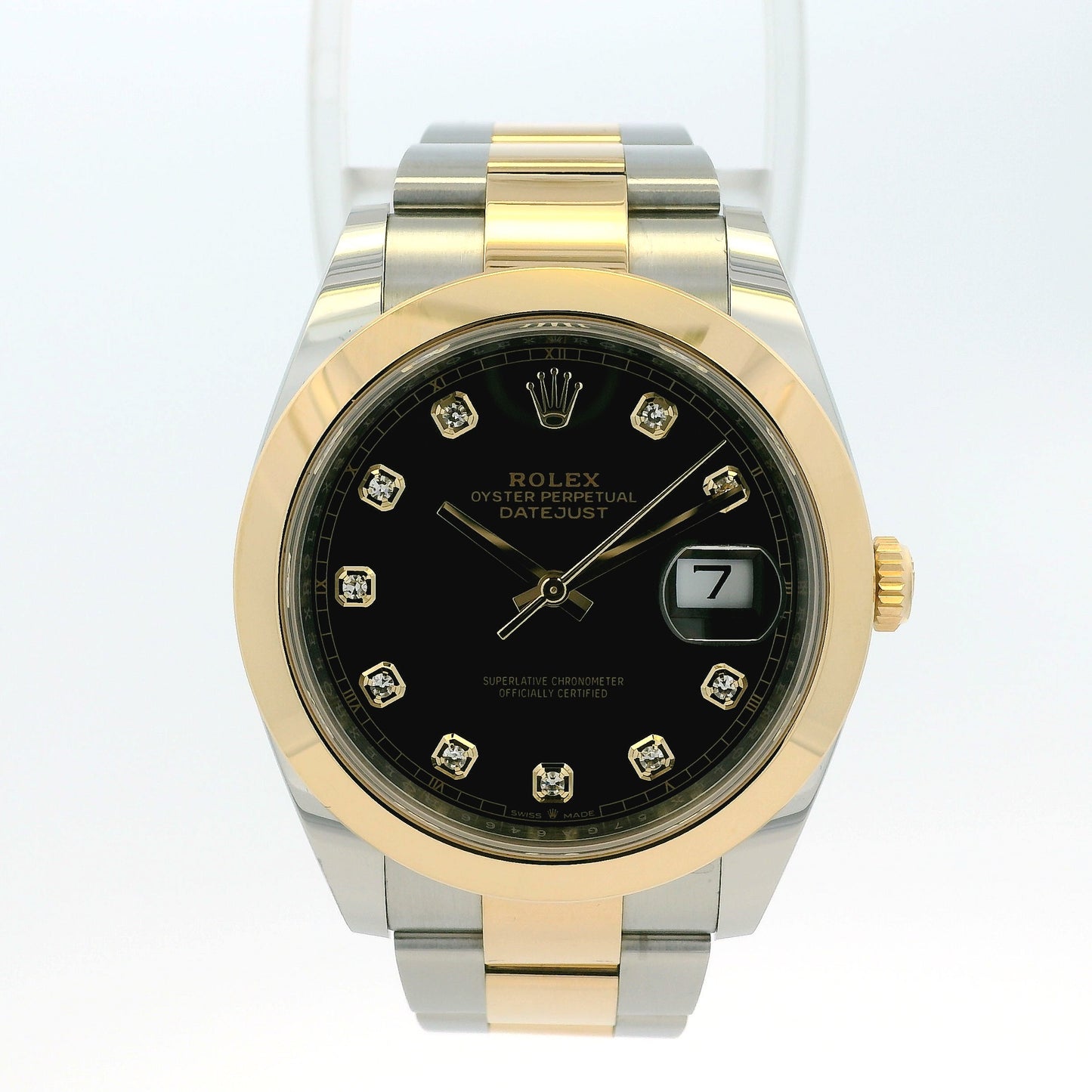 Rolex 126303 Datejust 18k Yellow Gold and Stainless Steel Black Diamond Dial on Oyster Bracelet Watch