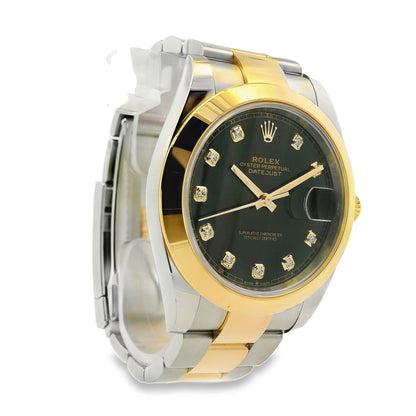 Rolex 126303 Datejust 18k Yellow Gold and Stainless Steel Black Diamond Dial on Oyster Bracelet Watch