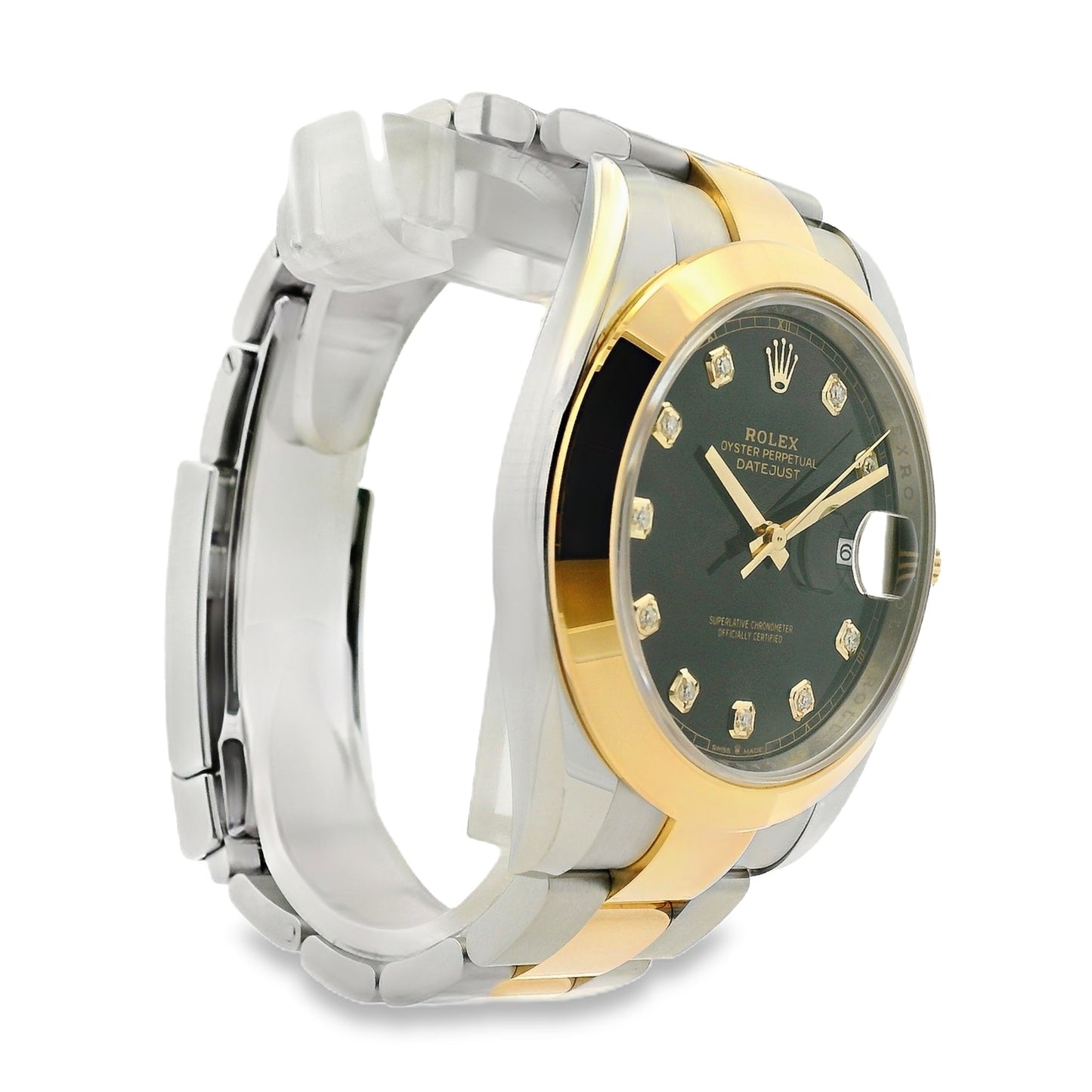 Rolex 126303 Datejust 18k Yellow Gold and Stainless Steel Black Diamond Dial on Oyster Bracelet Watch