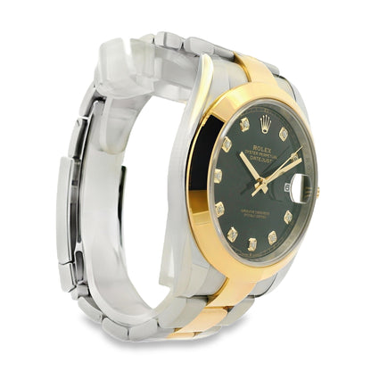 Rolex 126303 Datejust 18k Yellow Gold and Stainless Steel Black Diamond Dial on Oyster Bracelet Watch