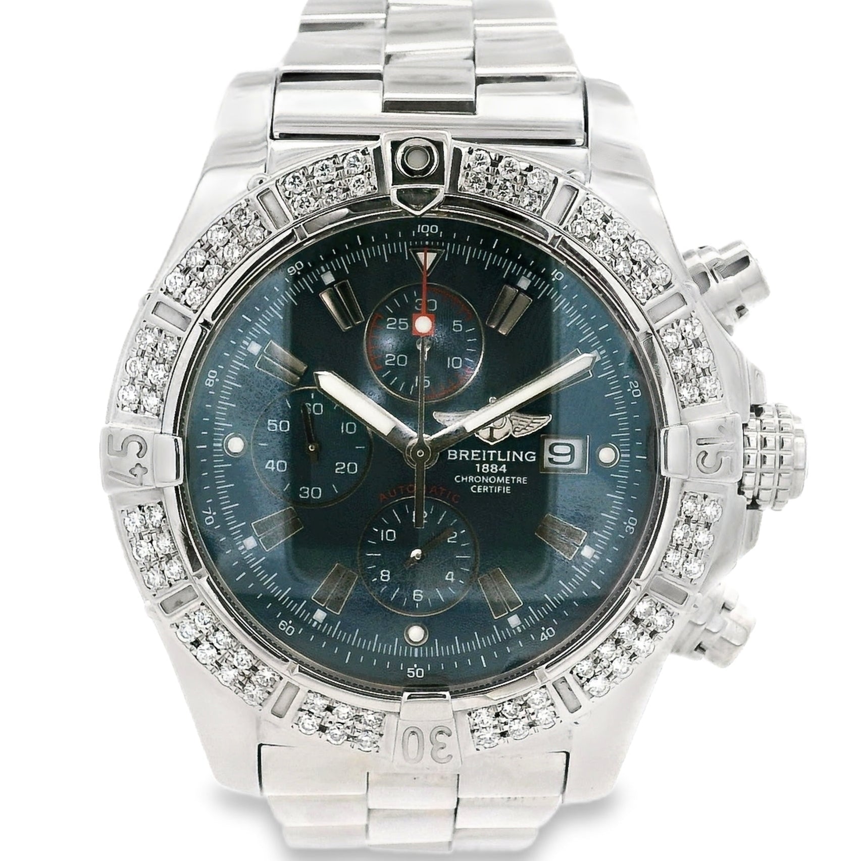 Breitling A13370 Stainless Steel with Blue Chrono Dial Watch