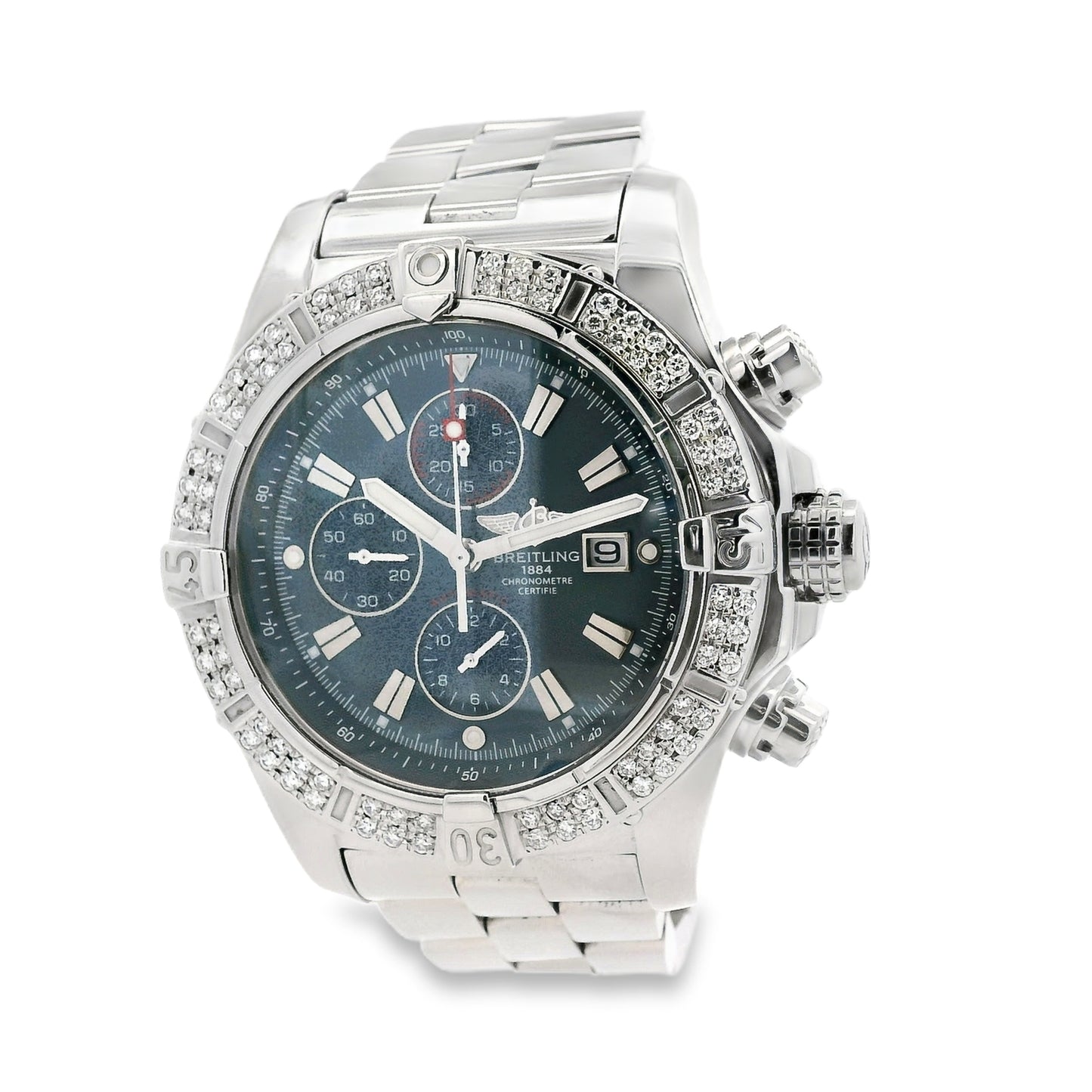 Breitling A13370 Stainless Steel with Blue Chrono Dial Watch
