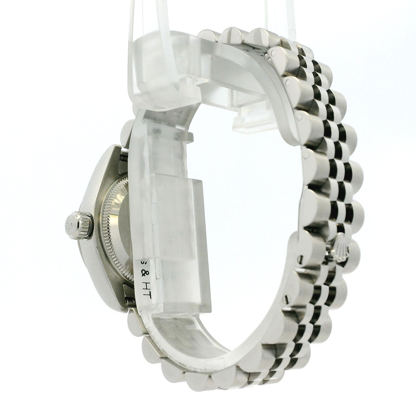 Rolex 179174 Datejust Stainless Steel and White Gold Black Dial Watch