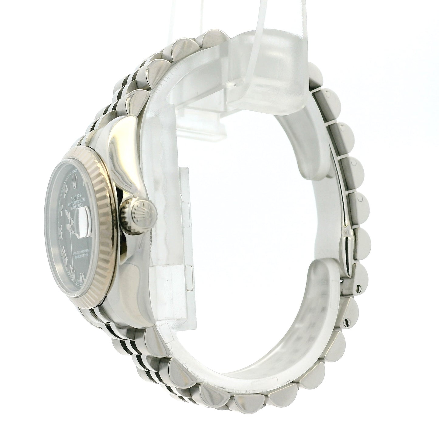 Rolex 179174 Datejust Stainless Steel and White Gold Black Dial Watch