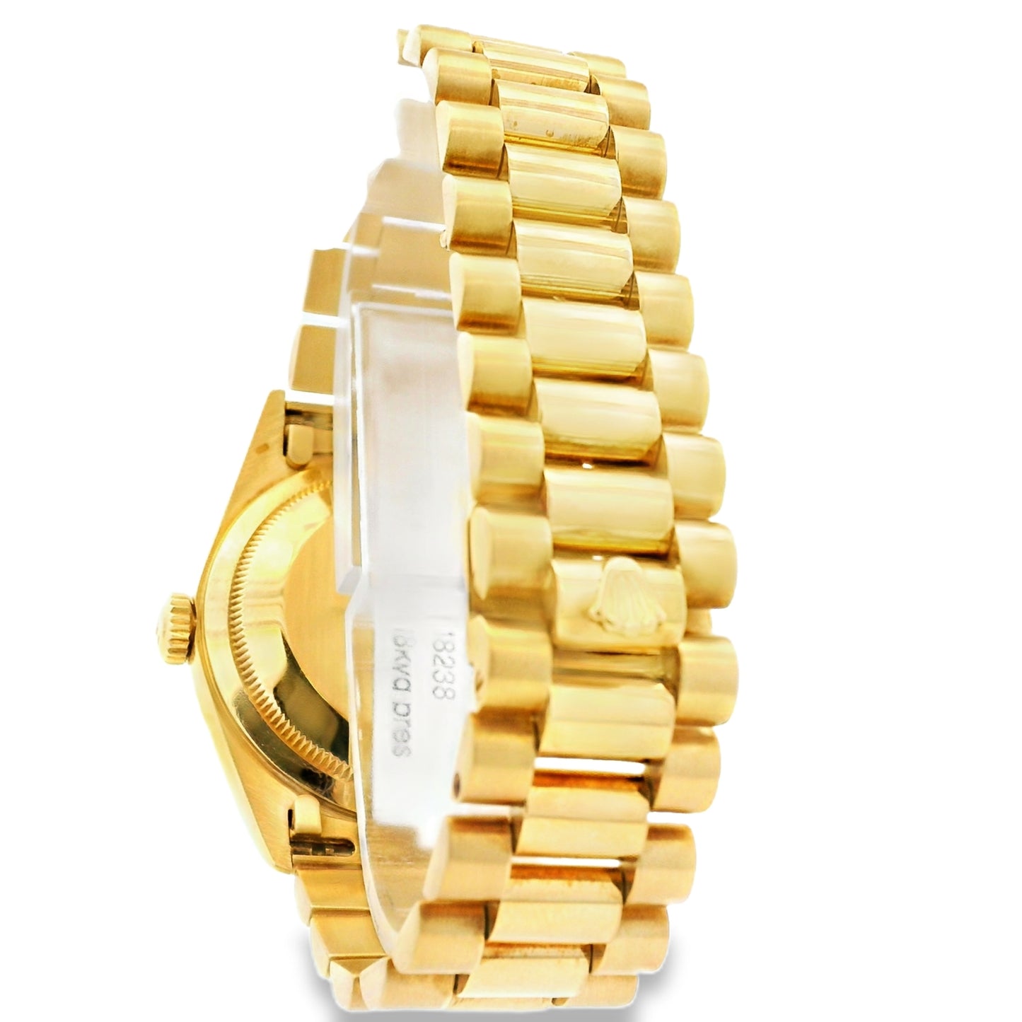 Rolex 18238 Day Date 18k Yellow Gold Fluted Bezel 36mm Watch