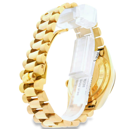 Rolex 18238 Day Date 18k Yellow Gold Fluted Bezel 36mm Watch