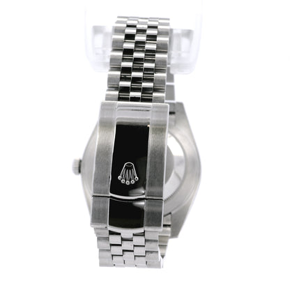 Rolex 126334 Datejust 18k White Gold Fluted Bezel Silver Dial on Stainless Steel Jubilee Bracelet Watch
