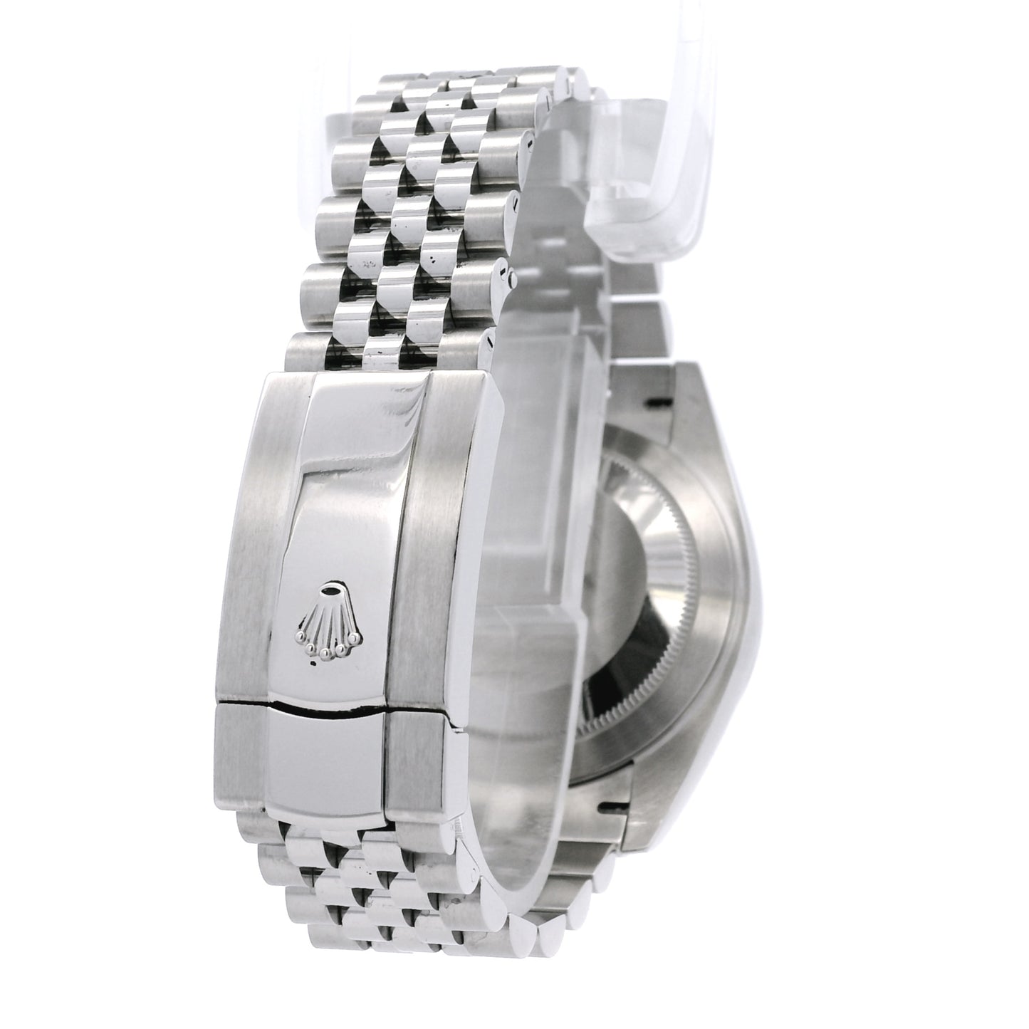 Rolex 126334 Datejust 18k White Gold Fluted Bezel Silver Dial on Stainless Steel Jubilee Bracelet Watch