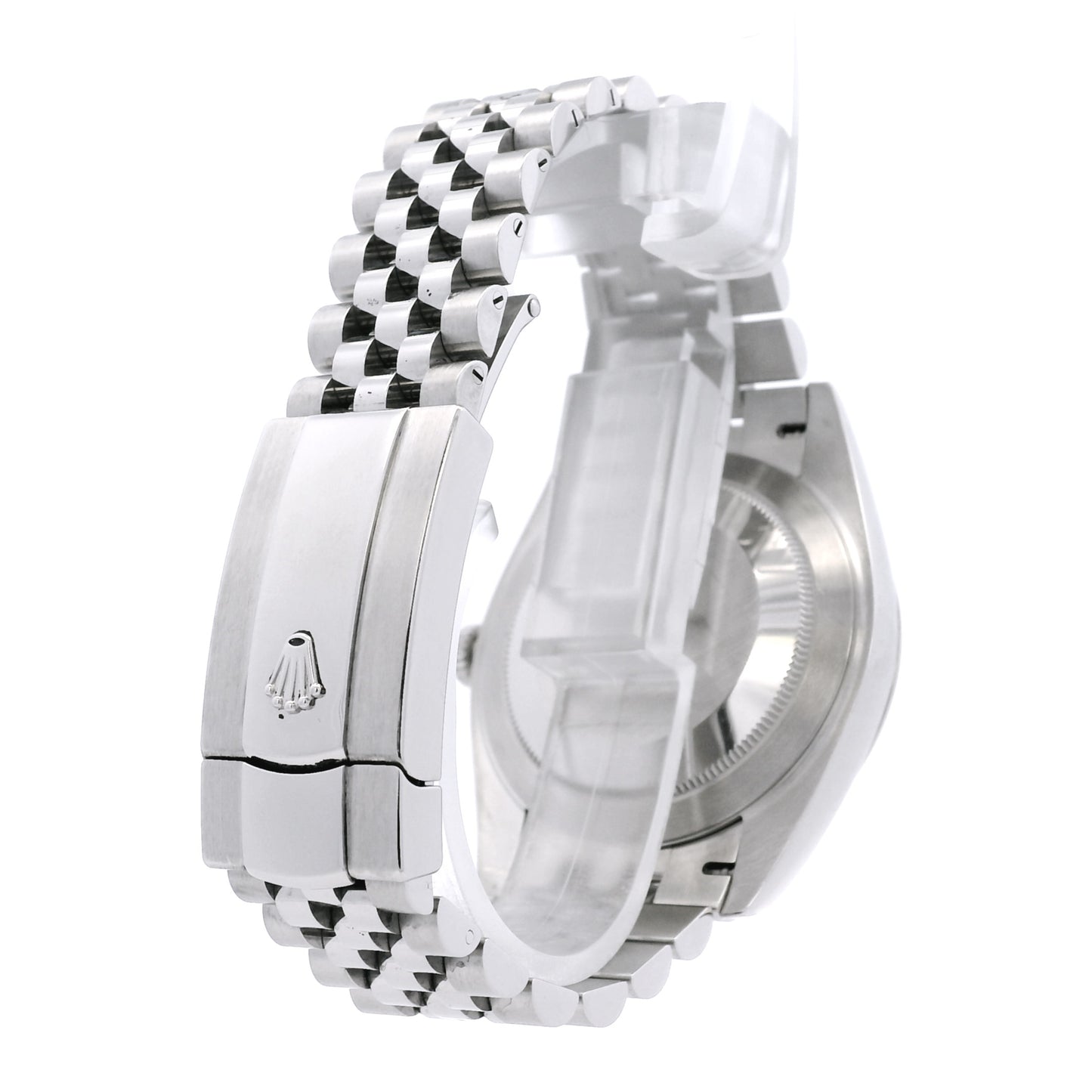 Rolex 126334 Datejust 18k White Gold Fluted Bezel Silver Dial on Stainless Steel Jubilee Bracelet Watch