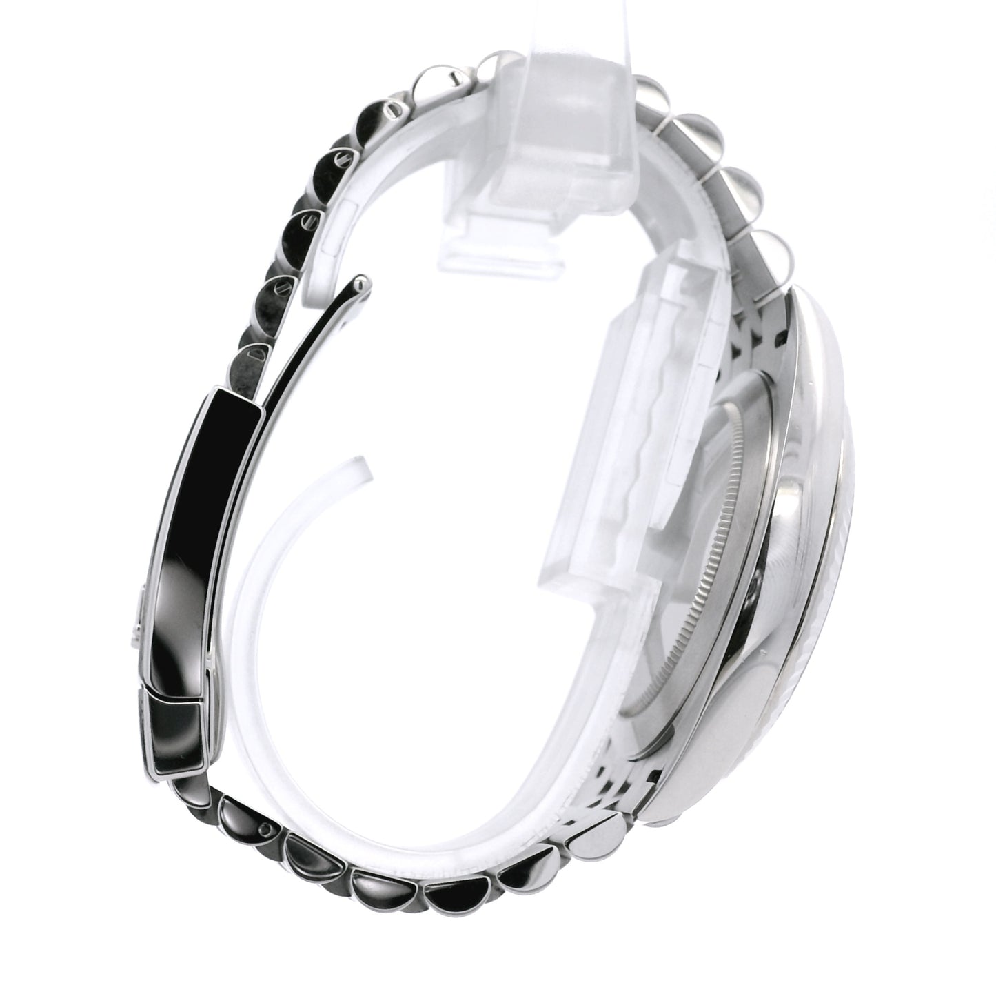 Rolex 126334 Datejust 18k White Gold Fluted Bezel Silver Dial on Stainless Steel Jubilee Bracelet Watch