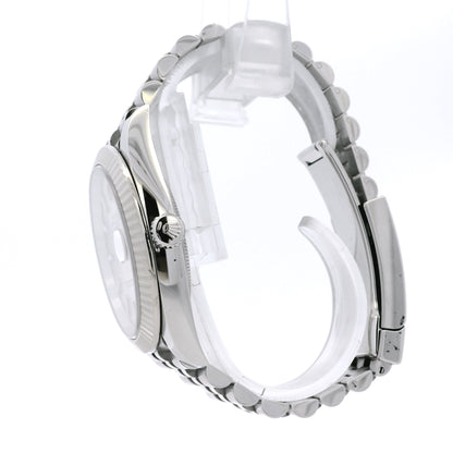 Rolex 126334 Datejust 18k White Gold Fluted Bezel Silver Dial on Stainless Steel Jubilee Bracelet Watch