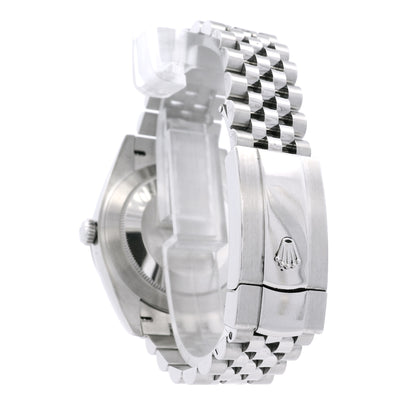 Rolex 126334 Datejust 18k White Gold Fluted Bezel Silver Dial on Stainless Steel Jubilee Bracelet Watch