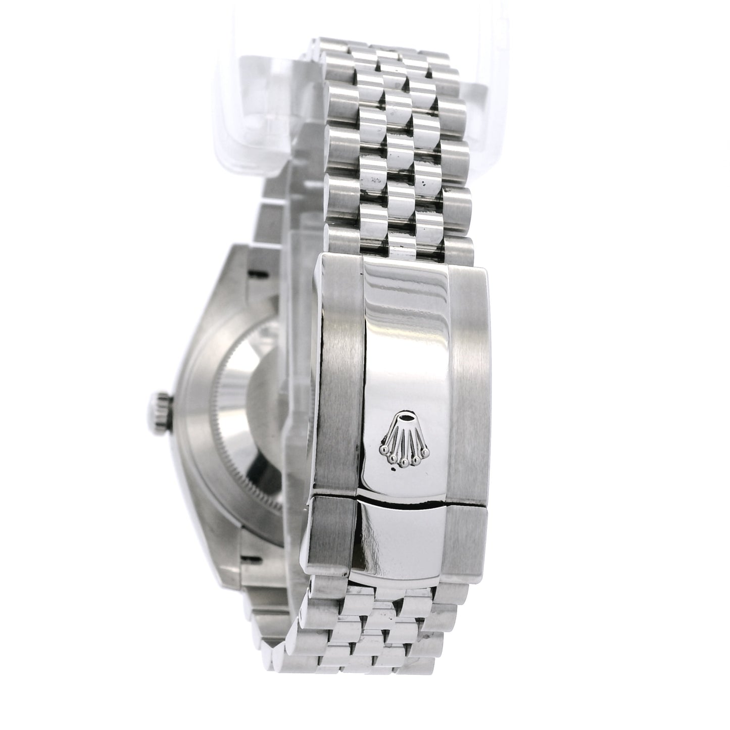 Rolex 126334 Datejust 18k White Gold Fluted Bezel Silver Dial on Stainless Steel Jubilee Bracelet Watch