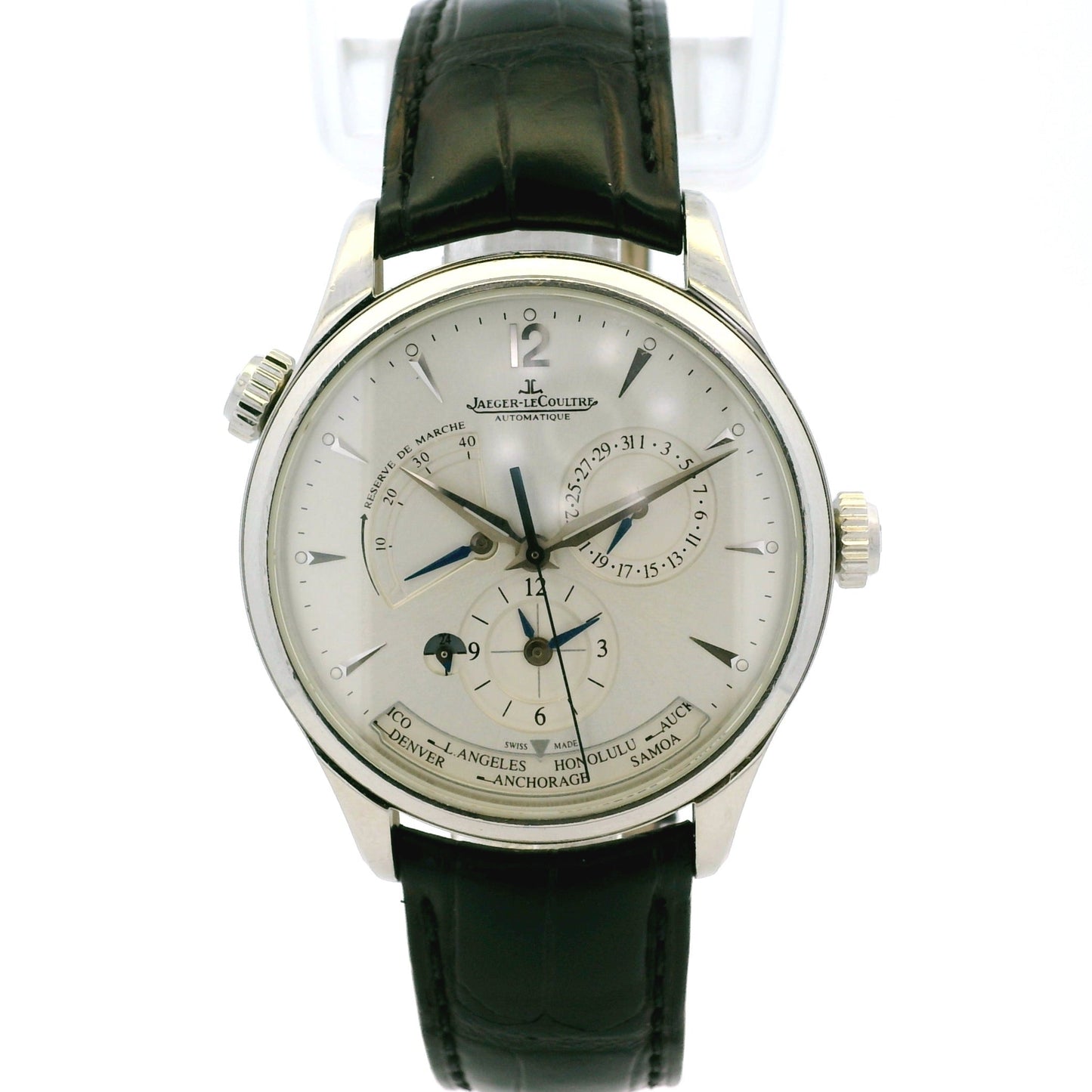 Jaeger Le Coultre Q1428421 Master Geographic Stainless Steel Watch