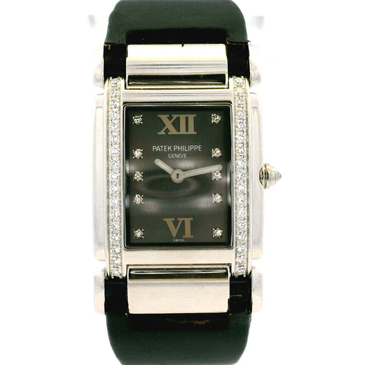 Patek Philippe 4920G Twenty-4 18k White Gold Diamond Bezel Watch
