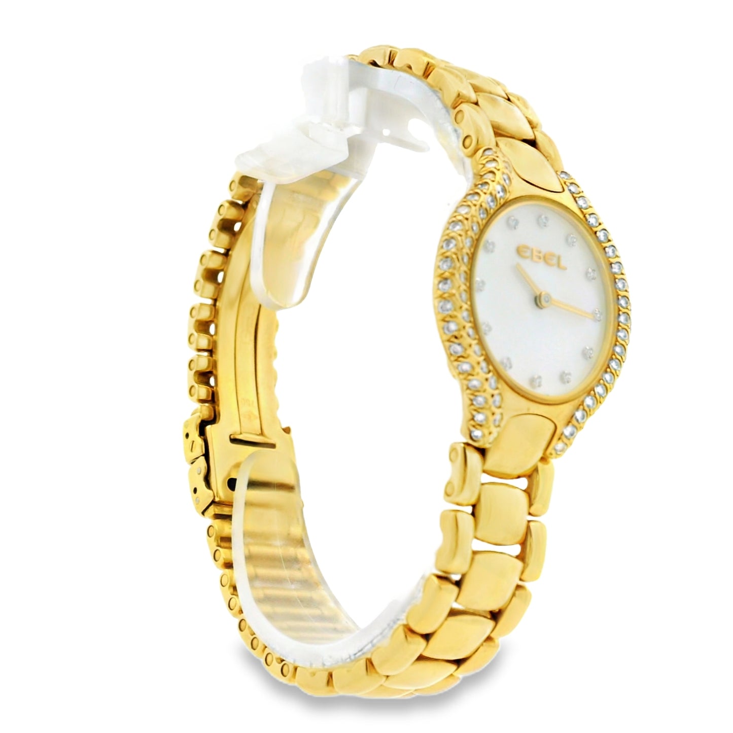 Ebel Beluga 18k Yellow Gold 24mm Mother of Pearl Dial with Diamond Bezel Watch