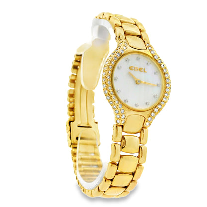 Ebel Beluga 18k Yellow Gold 24mm Mother of Pearl Dial with Diamond Bezel Watch