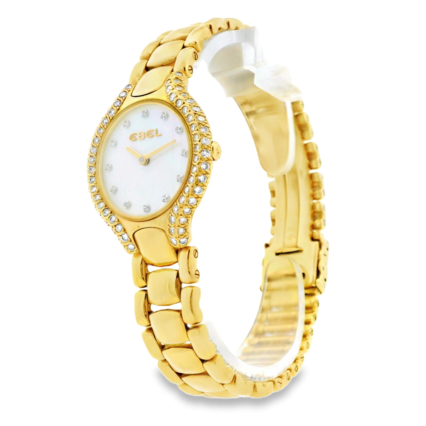 Ebel Beluga 18k Yellow Gold 24mm Mother of Pearl Dial with Diamond Bezel Watch