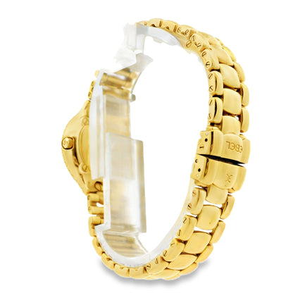 Ebel Beluga 18k Yellow Gold 24mm Mother of Pearl Dial with Diamond Bezel Watch