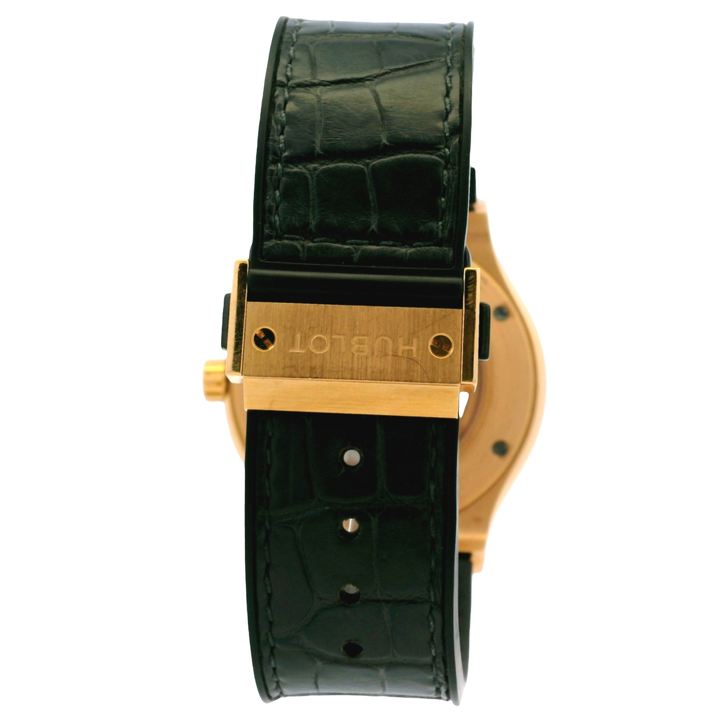 Hublot 18k Rose Gold 42mm Classic Fusion Racing Grey Dial and Black Leather Strap Watch