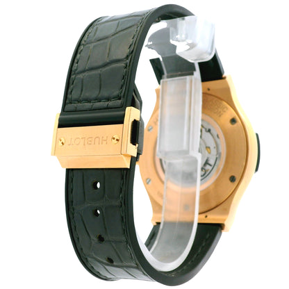 Hublot 18k Rose Gold 42mm Classic Fusion Racing Grey Dial and Black Leather Strap Watch