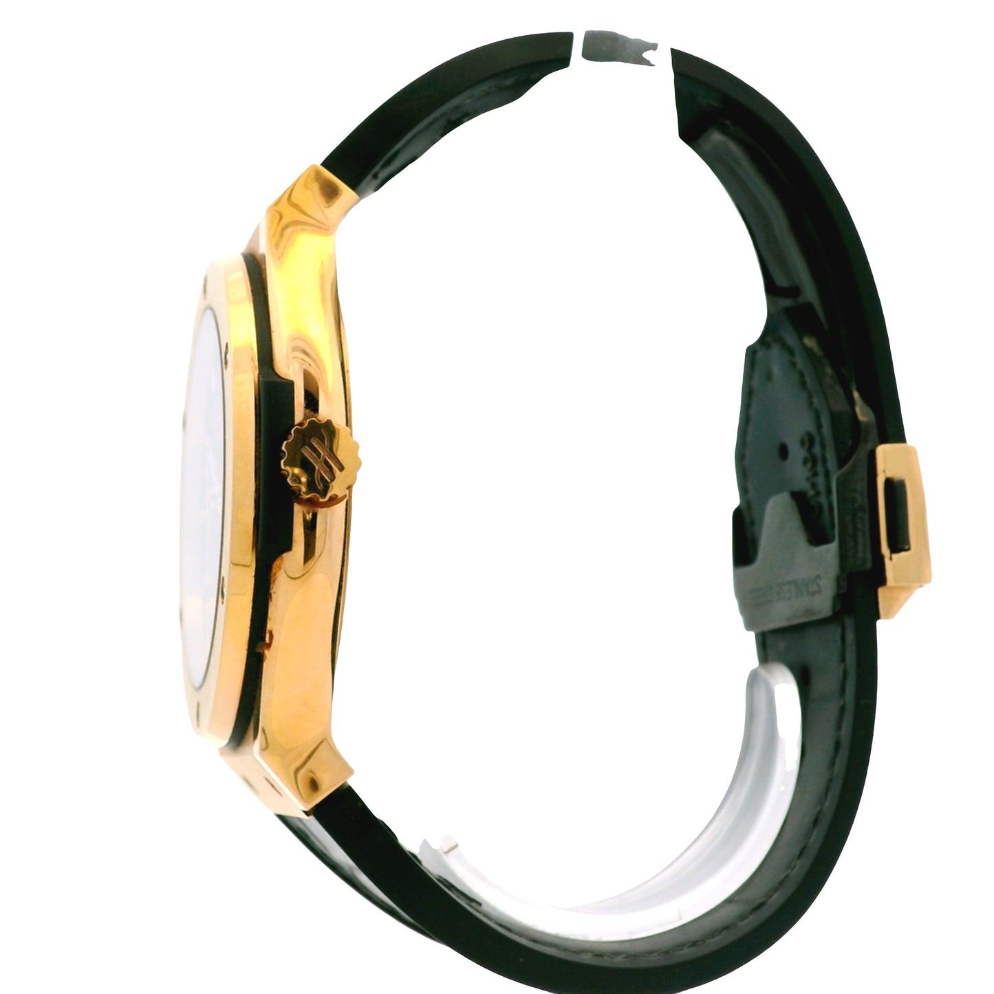 Hublot 18k Rose Gold 42mm Classic Fusion Racing Grey Dial and Black Leather Strap Watch