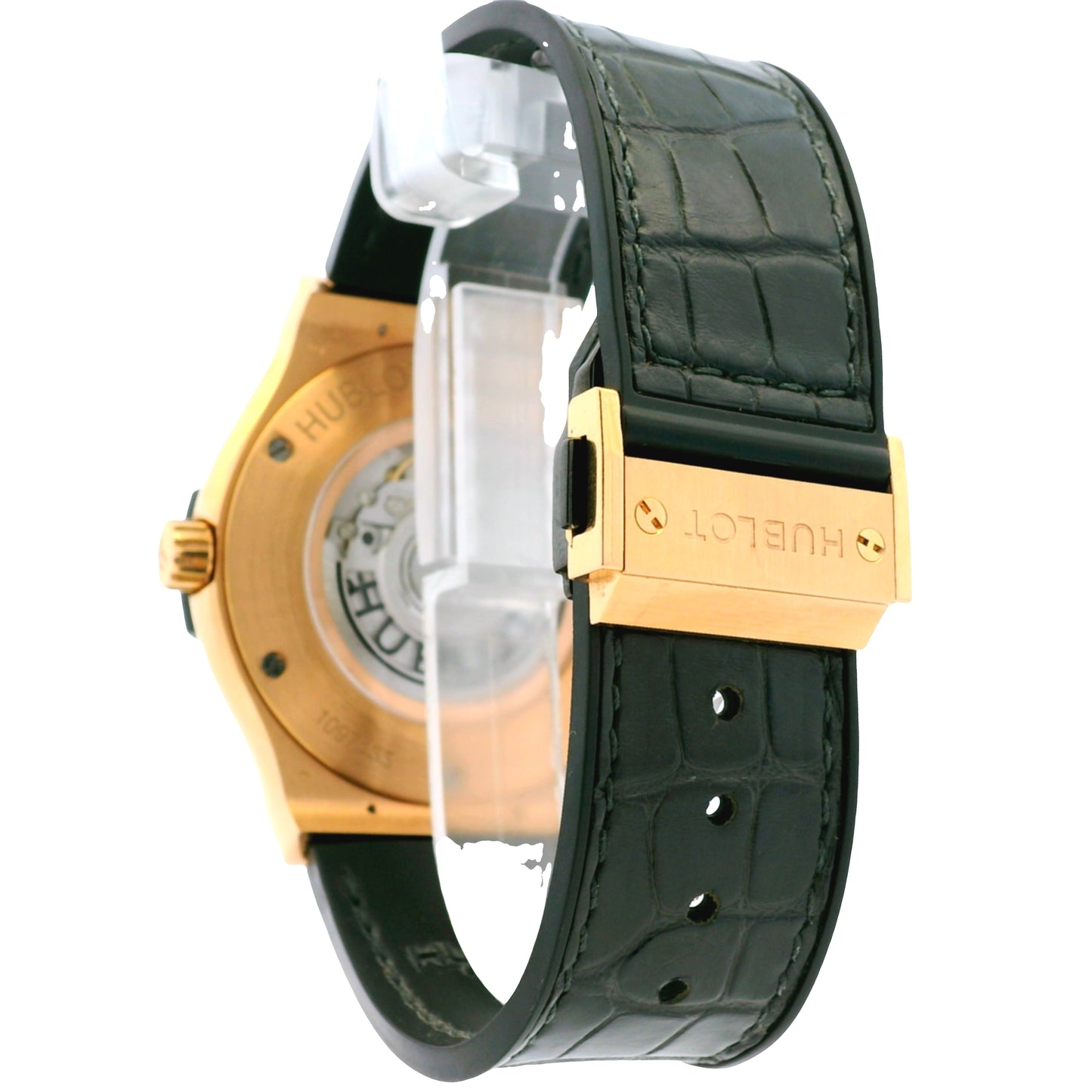Hublot 18k Rose Gold 42mm Classic Fusion Racing Grey Dial and Black Leather Strap Watch