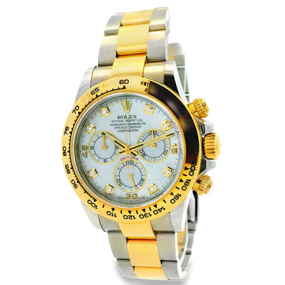Rolex 116503 Daytona 40mm Two-Tone 18k Gold MOP Diamond Dial Watch