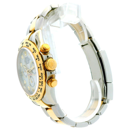 Rolex 116503 Daytona 40mm Two-Tone 18k Gold MOP Diamond Dial Watch