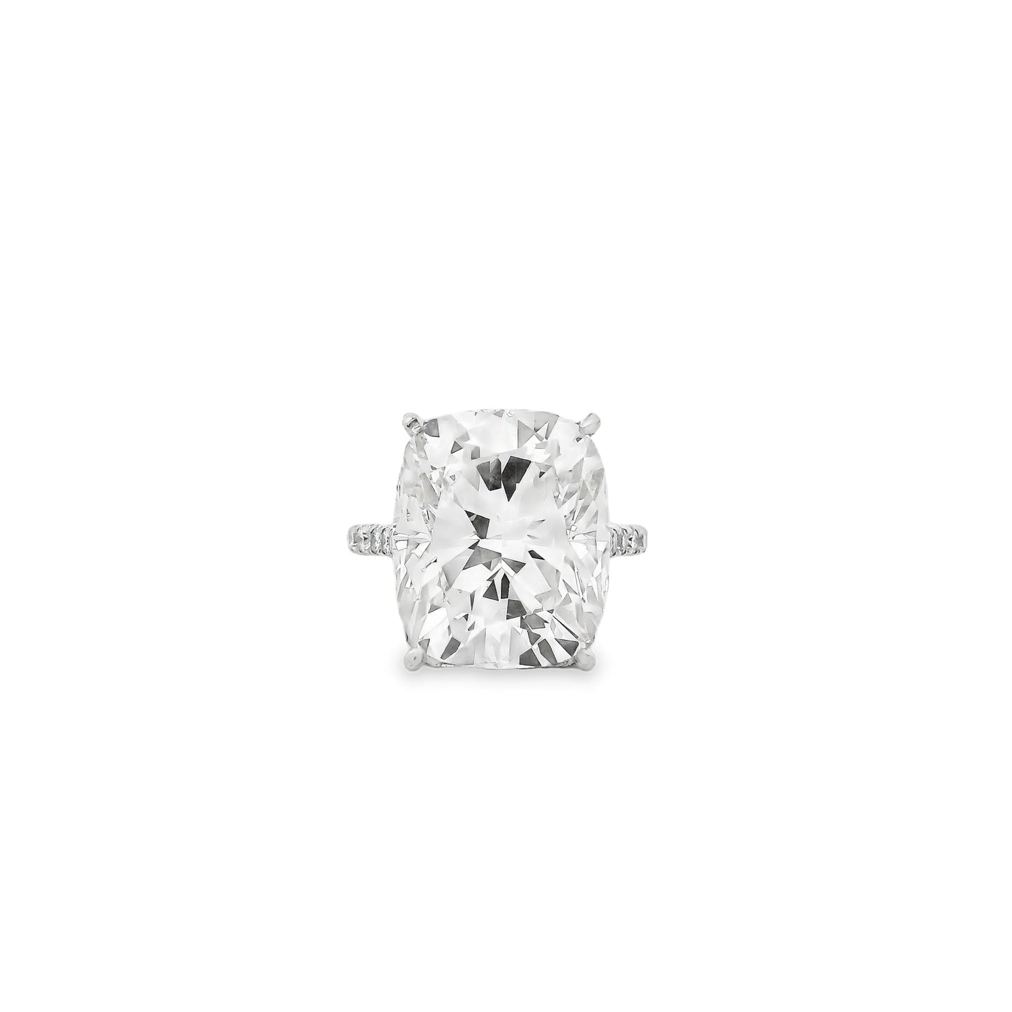 Platinum GIA Certified 11.54ctw Cushion Cut Engagement Ring