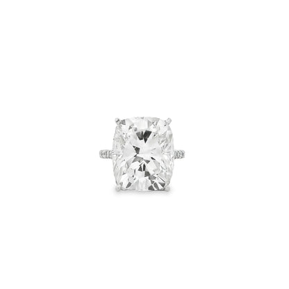 Platinum GIA Certified 11.54ctw Cushion Cut Engagement Ring