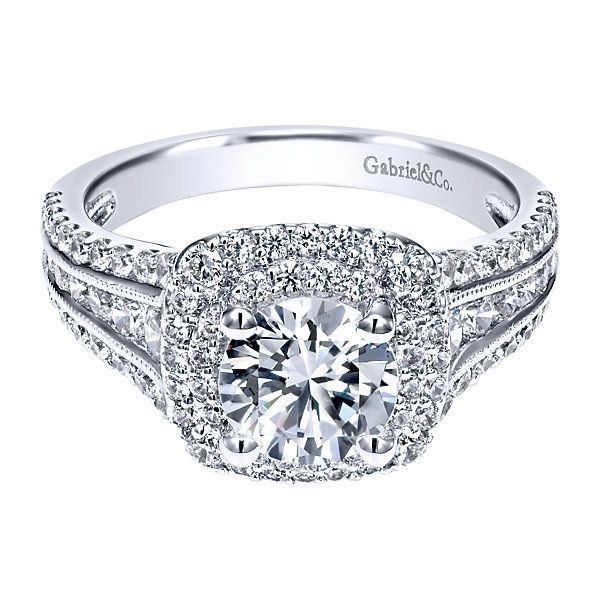 zwart Kreek Jane Austen Gabriel & Co Engagement Rings Double Halo 1ctw Diamonds