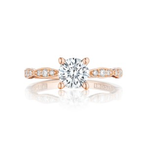 TACORI pretty in pink rose gold vintage look engagement ring