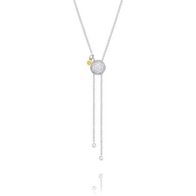 Tacori Sonoma Mist SN213 Double Chain Pavé Dew Drop Lariat Necklace