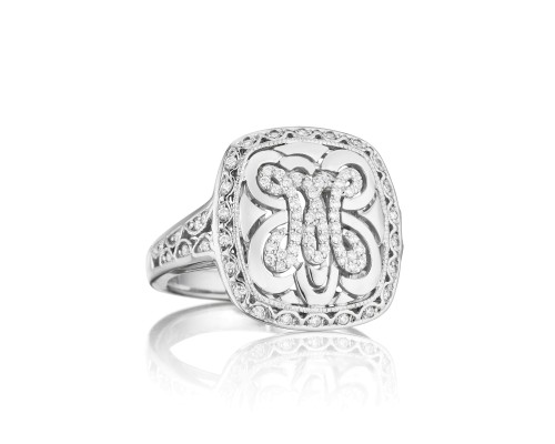 diamond monogram ring