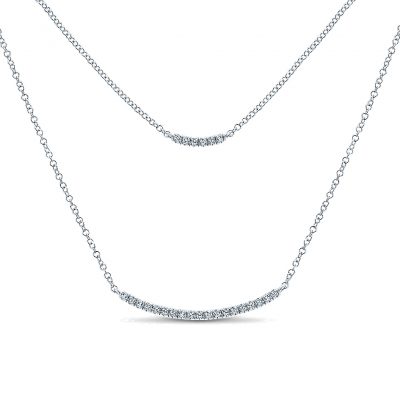 Gabriel & Co. 14k White Gold Diamond Bar Necklace